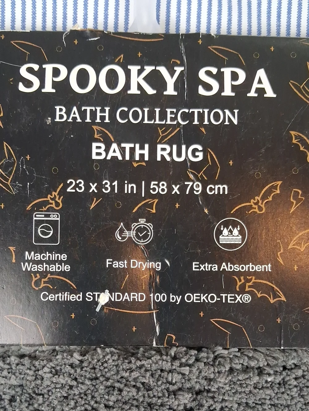 New In Package Frankenstein Spooky Spa Bath Collection 23x31 Halloween Bath Rug